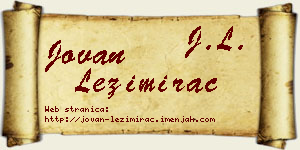 Jovan Ležimirac vizit kartica